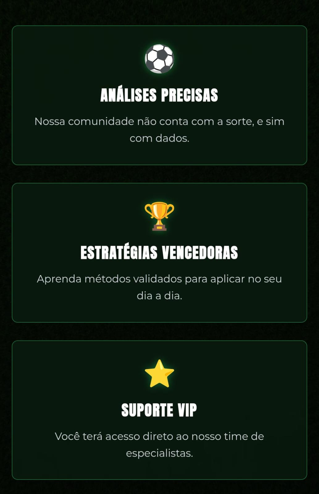 Análises Precisas, Estratégias Vencedoras, Suporte VIP